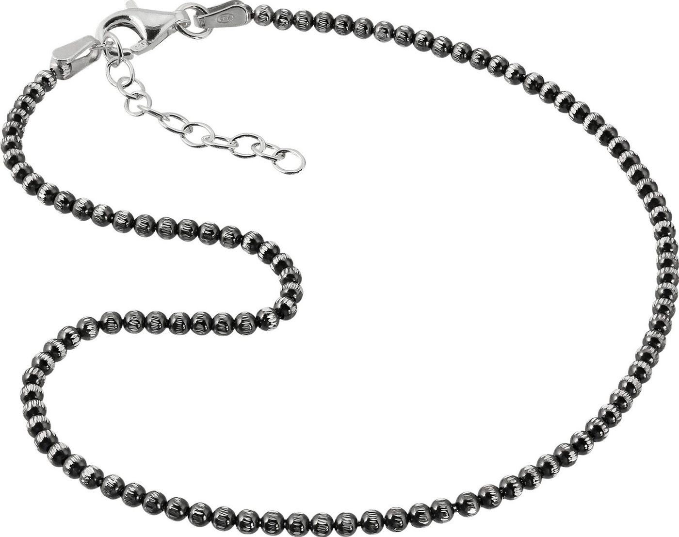 SilberDream Fußkette mit Anhänger SilberDream Fußkette dunkel Silber 925, Damen Fußkette Kugeln aus 925 Sterling Silber, Farbe: silber, schwarz von SilberDream