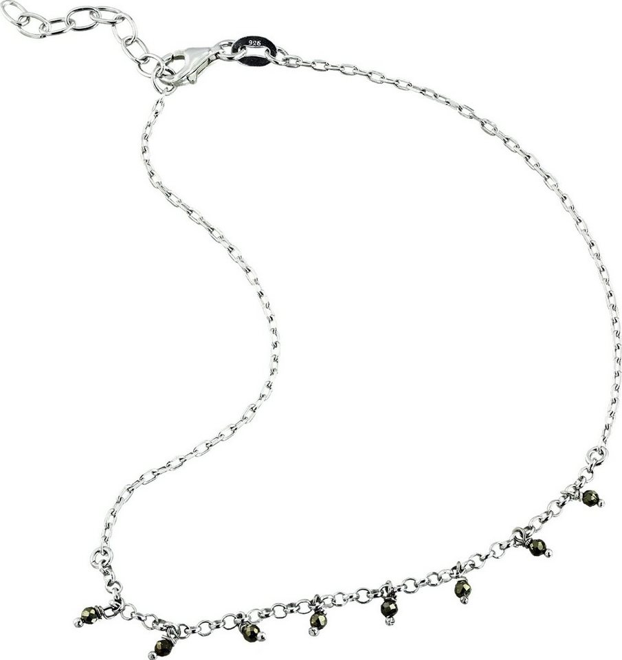 SilberDream Fußkette mit Anhänger SilberDream Damen Fußkette Kugeln grau, Damen Fußkette Pyrit-Kugeln aus 925 Sterling Silber, Farbe: grau, silb von SilberDream