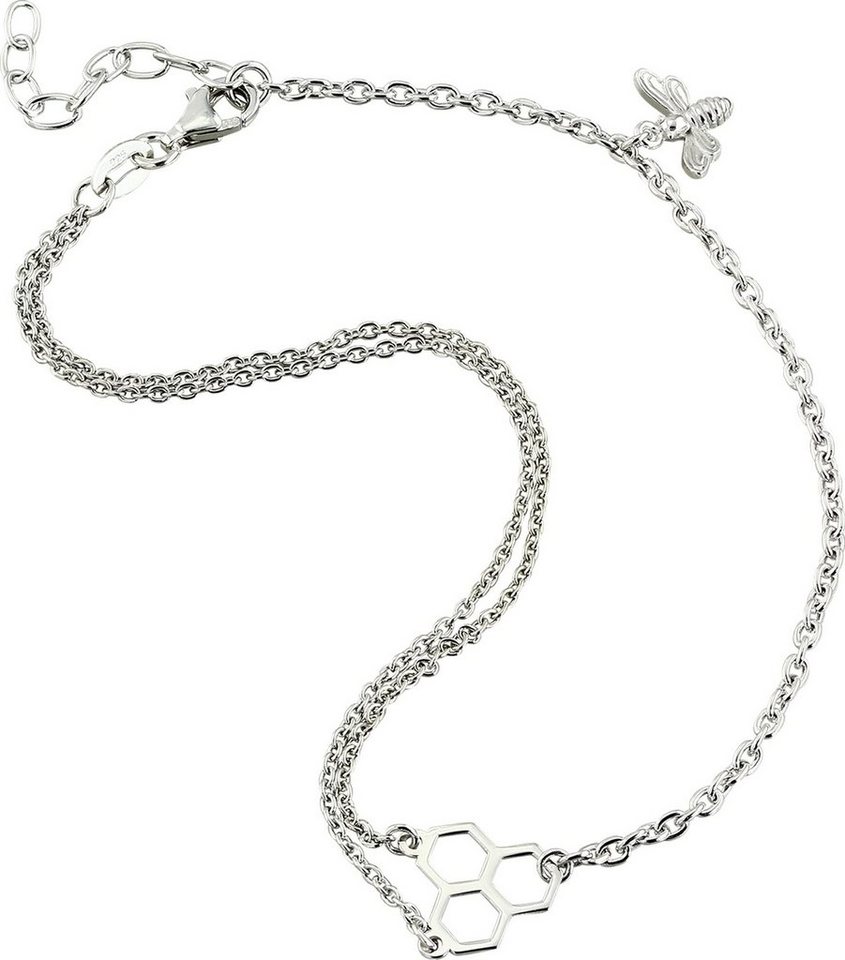 SilberDream Fußkette mit Anhänger SilberDream Bienenwabe mit Biene Fußkette, Damen Fußkette Bienenwabe mit Biene aus 925 Sterling Silber, Farbe: si von SilberDream