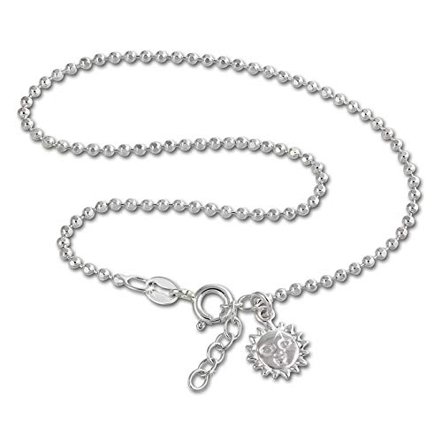 SilberDream Fußkette silber für Damen 925 Silberschmuck Sonne 25,5cm SDF2075 Silber Fußkette von SilberDream