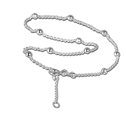 SilberDream Fußschmuck silber Fußkette nickelfrei Kugel Echt Silber D2SDF007 ein schönes Geschenk zu Weihnachten, Geburtstag, Valentinstag für die Frau von SilberDream