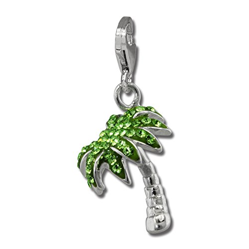 SilberDream hellgrün Charm 3D Palme Zirkonia 925 Silber Damen Anhänger GSC548L Silber Charmsschmuckanhänger von SilberDream