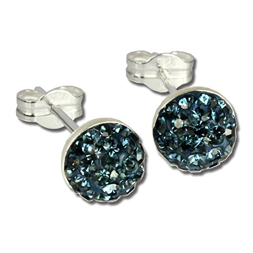 SilberDream blau Halbkugel Ohrringe Zirkonia 925 Silber Damen Ohrstecker GSO217B Silber Ohrstecker von SilberDream