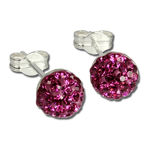 SilberDream pink Halbkugel Ohrringe Zirkonia 925 Silber Damen Ohrstecker GSO217P Silber Ohrstecker von SilberDream