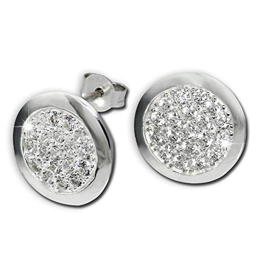 SilberDream weiß Scheibe Ohrringe Zirkonia 925 Silber Damen Ohrstecker GSO219W Silber Ohrstecker von SilberDream