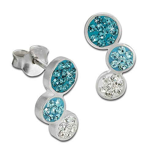 SilberDream hellblau drei Kreise Ohrringe Zirkonia 925 Silber Ohrstecker GSO600H Silber Ohrstecker von SilberDream
