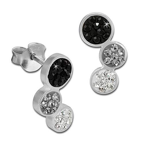 SilberDream schwarz drei Kreise Ohrringe Zirkonia 925 Silber Ohrstecker GSO600S Silber Ohrstecker von SilberDream