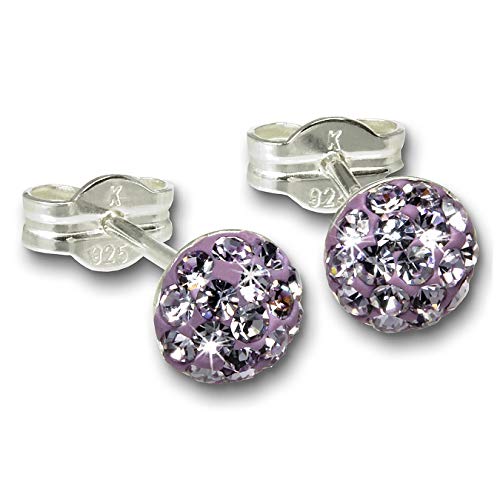 SilberDream flieder Halbkugel Ohrringe Zirkonia 925 Silber Ohrstecker GSO221F Silber Ohrstecker von SilberDream