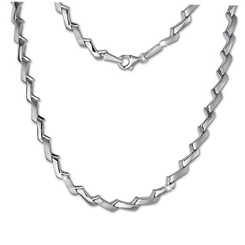 SilberDream Halsschmuck 45cm Collier Kette matt Zick.Zack 925er Silber SDK440J Silber Collier von SilberDream