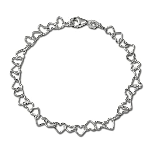 SilberDream Herzchen Armband 19cm für Damen aus 925er Sterling Silber SDA2119J Silber Armband von SilberDream