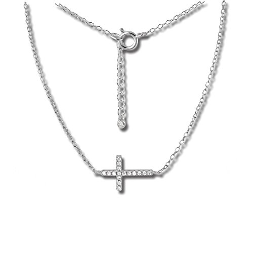 SilberDream Zirkonia Kreuz Halskette silber Schmuck 46cm 925 Silber GSK402W Silber Halskette von SilberDream