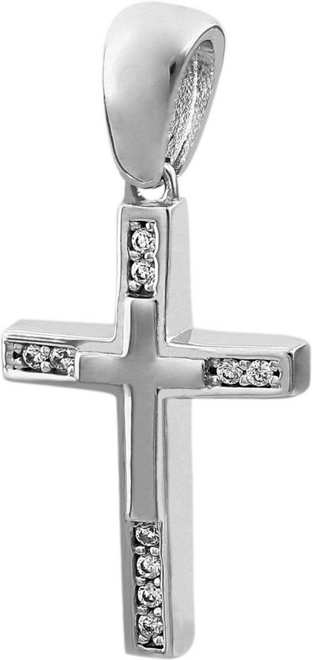 SilberDream Kettenanhänger SilberDream Kreuz Kettenanhänger Zirkonia Damen Ha (Kettenanhänger), Kettenanhänger (Kreuz) 925 Sterling Silber, silber, weiß ca. 2,7cm von SilberDream