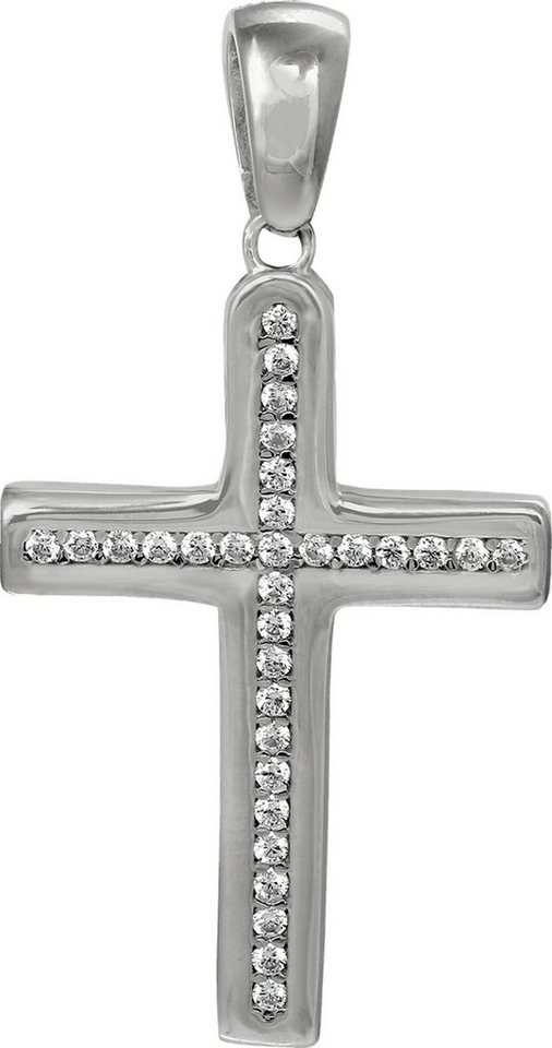 SilberDream Kettenanhänger SilberDream Ketten Anhänger -Kreuz-, Kreuzanhänger 925 Sterling Silber, silber, weiß von SilberDream