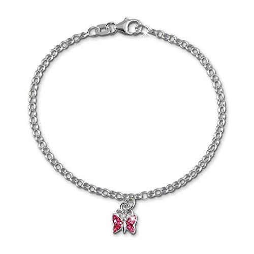 SilberDream Armband rosa Schmetterling Silber Schmuck für Kinder 16cm SDA024 Silber Armband von SilberDream