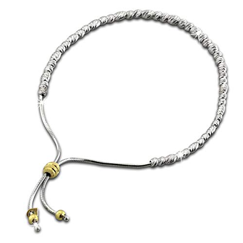 SilberDream Kugeln Armband 22cm Damen Schmuck 925 Silber 333 Gelbgold SDA7004T Silber Armband von SilberDream