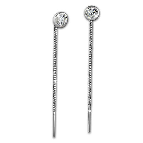 SilberDream Ohrringe 4mm für Damen 925 Silber Ohrhänger Zirkonia weiß SDO5964W Silber Ohrhänger von SilberDream