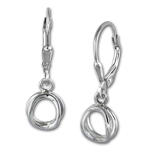SilberDream Ohrringe Damen-Schmuck 925er Silber Ohrhänger Doppelring SDO5687 Silber Ohrhänger von SilberDream