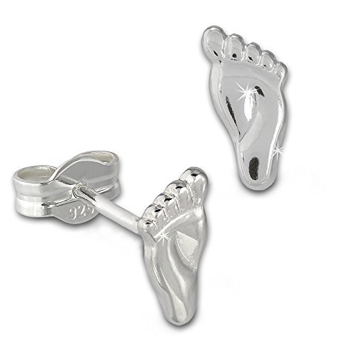 SilberDream Ohrringe für Damen 925 Silber Ohrstecker Kleine Füße SDO595J Silber Ohrstecker von SilberDream