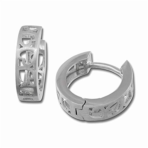 SilberDream Ohrringe 15mm Damen-Schmuck 925er Silber Creolen Herz SDO3365 Silber Creole von SilberDream