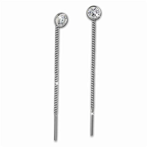 SilberDream Ohrringe 3mm für Damen 925 Silber Ohrhänger Zirkonia weiß SDO5963W Silber Ohrhänger von SilberDream