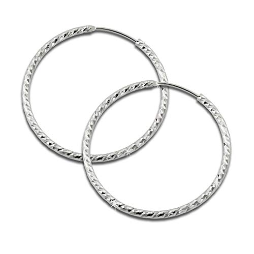 SilberDream Ohrringe 40mm Damen-Schmuck 925er Silber Creolen Beauty SDO0954 Silber Creole von SilberDream