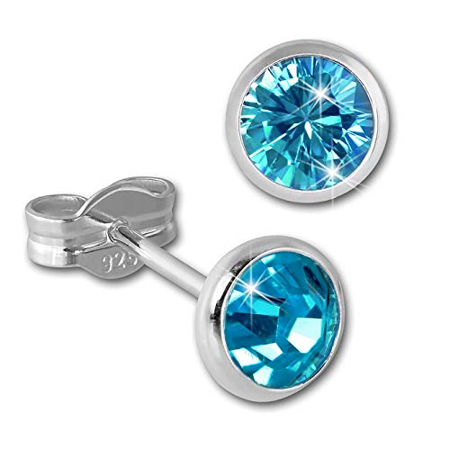 SilberDream Ohrringe 5mm Damen 925 Silber Ohrstecker Zirkonia türkis SDO5535T ein Angebot von IMPPAC von SilberDream