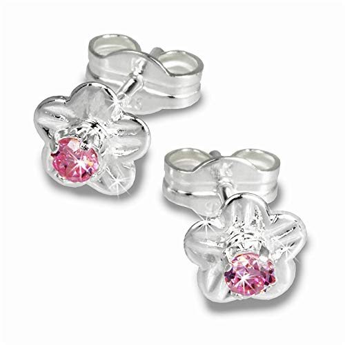 SilberDream Ohrringe 6mm Damen Silber Ohrstecker Blume Zirkonia rosa SDO543A Silber Ohrstecker von SilberDream