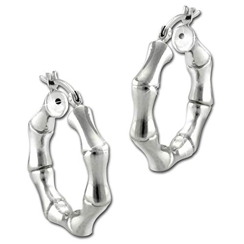 SilberDream Ohrringe Creolen 925 Echt Silber Bamboo Damen Schmuck SDO67252 Silber Creole von SilberDream