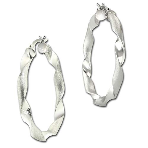 SilberDream Ohrringe Creolen 925 Echt Silber Twisted Damen Schmuck SDO67263 Silber Creole von SilberDream