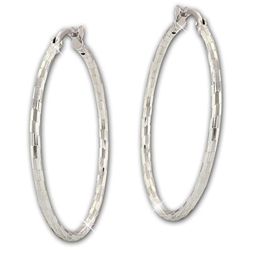 SilberDream Ohrringe Creolen 925 Silber Diamantschliff Damen Schmuck SDO67366 Silber Creole von SilberDream