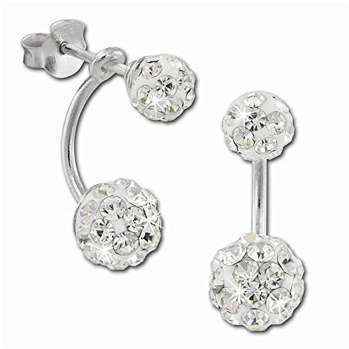 SilberDream Ohrringe Damen 925 Silber Ohrstecker Zirkonia Kugel weiß SDO8510W von SilberDream