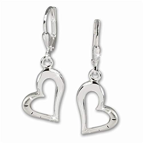 SilberDream Ohrringe Damen-Schmuck 925er Ech Silber Ohrhänger Herz SDO504 Silber Ohrhänger von SilberDream