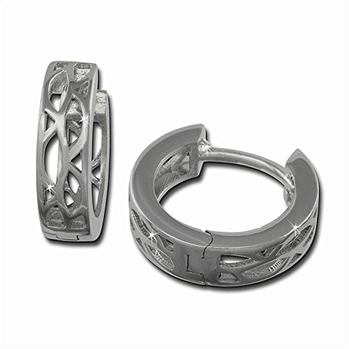 SilberDream Ohrringe Damen-Schmuck 925er Echt Silber Creolen Muster SDO3305 Silber Creole von SilberDream