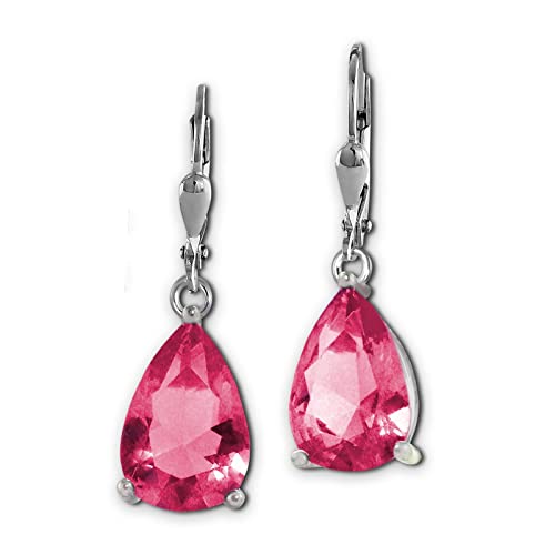 SilberDream Ohrringe Damen-Schmuck 925er Silber Ohrhänger Träne rosa SDO520P Silber Ohrhänger von SilberDream