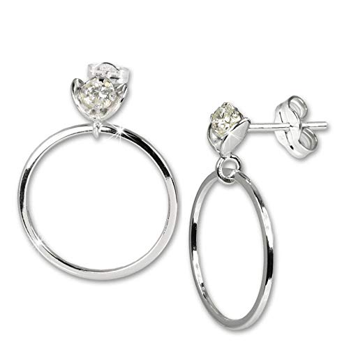 SilberDream Ohrringe Damen-Schmuck 925er Silber Ohrstecker Ring weiß SDO526W Silber Ohrstecker von SilberDream