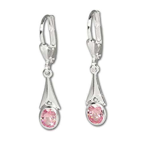 SilberDream Ohrringe Ohrhänger Echt Silber rosa Stein für Damen D2SDO514A ein schönes Geschenk zu Weihnachten, Geburtstag, Valentinstag für die Frau von SilberDream