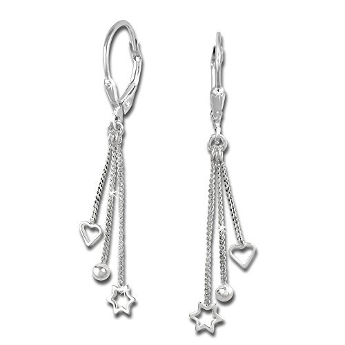 SilberDream Ohrringe für Damen 925 Silber Ohrhänger 3er Kettchen SDO5733 Silber Ohrhänger von SilberDream
