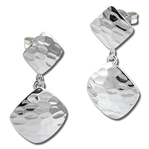 SilberDream Ohrringe für Damen 925 Silber Ohrhänger Muster viereckig SDO575J Silber Ohrhänger von SilberDream