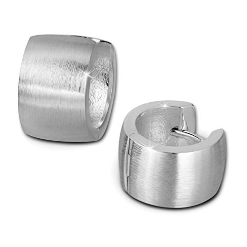 SilberDream Ohrringe 14mm Damen-Schmuck 925er Silber Creolen matt SDO382M Silber Creole von SilberDream