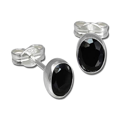 SilberDream Ohrstecker Damen Silber schwarz oval Zirkonia Ohrringe D3SDO552S Silber, Zirkonia Ohrschmuck für die Frau von SilberDream