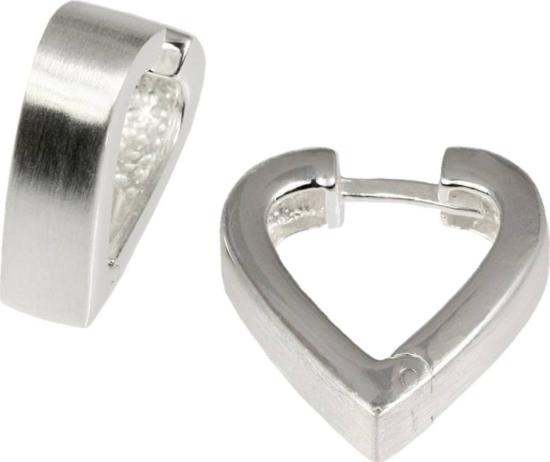 SilberDream Paar Creolen SilberDream Ohrringe Damen-Schmuck 925er (Creolen), Damen Creolen Herz aus 925 Sterling Silber, Farbe: silber von SilberDream