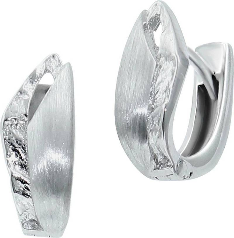 SilberDream Paar Creolen SilberDream Abstract Ohrringe 925er (Creolen), Damen Creolen Abstract aus 925 Sterling Silber, matt, Farbe: silber von SilberDream