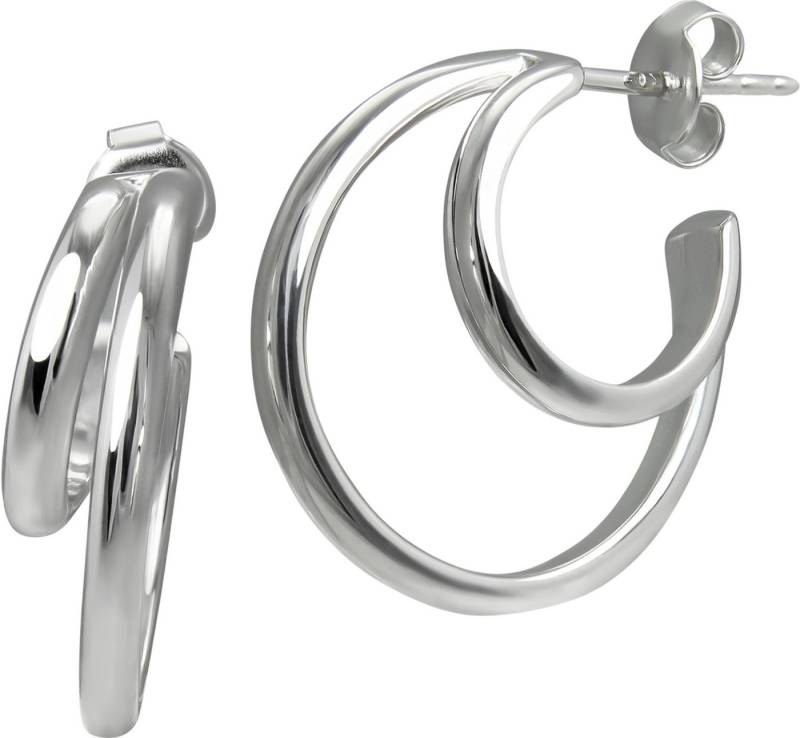 SilberDream Paar Creolen SilberDream Creole Double 925 Sterling (Creolen), Damen Creolen Double aus 925 Sterling Silber, Farbe: silberfarben von SilberDream