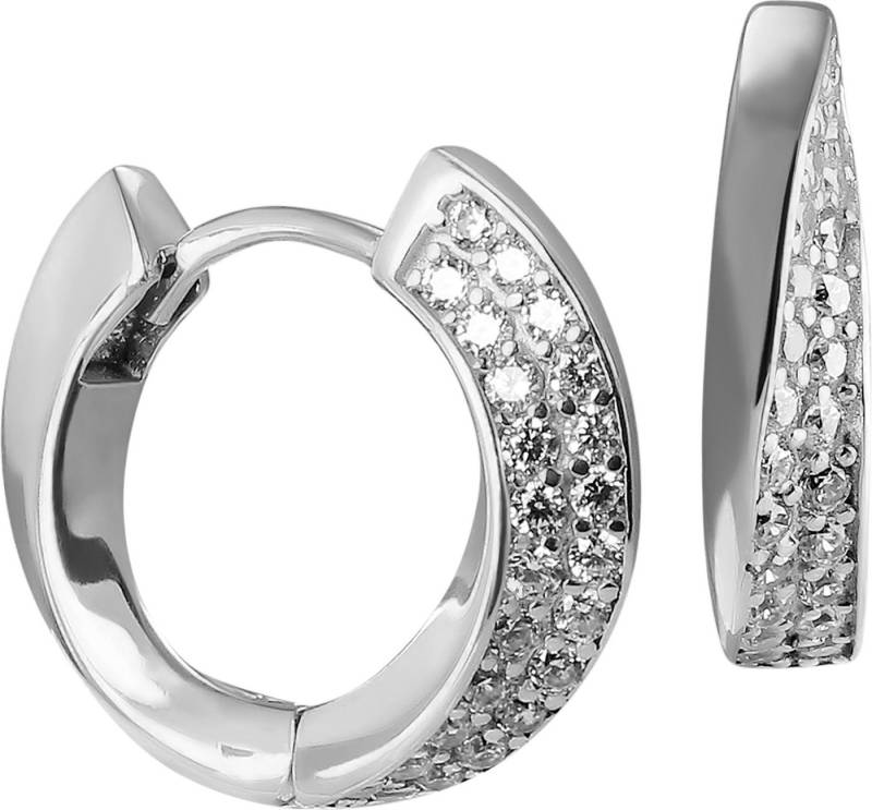 SilberDream Paar Creolen SilberDream Creole Glamour 2cm 925 (Creolen), Damen Creolen Glamour aus 925 Sterling Silber, Farbe: silberfarben von SilberDream