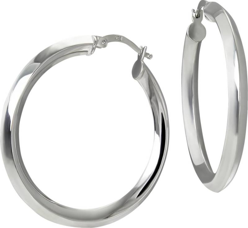 SilberDream Paar Creolen SilberDream Creole Hoop 925 Sterling (Creolen), Damen Creolen Hoop aus 925 Sterling Silber, Farbe: silberfarben von SilberDream