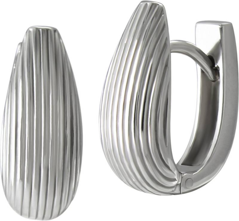 SilberDream Paar Creolen SilberDream Creole Stripe 925 Sterling (Creolen), Damen Creolen Stripe aus 925 Sterling Silber, Farbe: silberfarben von SilberDream