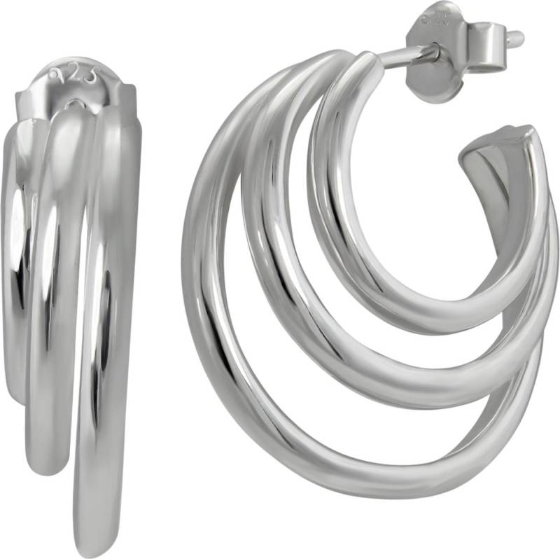 SilberDream Paar Creolen SilberDream Creole Triple 925 Sterling (Creolen), Damen Creolen Triple aus 925 Sterling Silber, Farbe: silberfarben von SilberDream