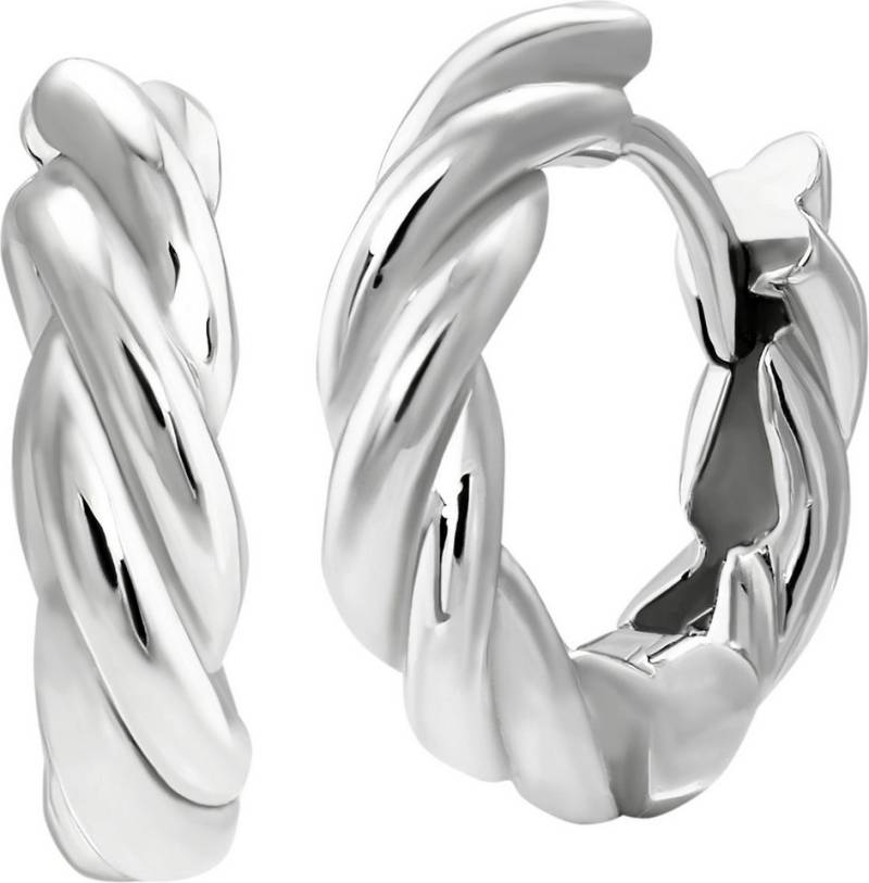 SilberDream Paar Creolen SilberDream Creole Twist small 925 (Creolen), Damen Creolen Twist aus 925 Sterling Silber, Farbe: silberfarben von SilberDream