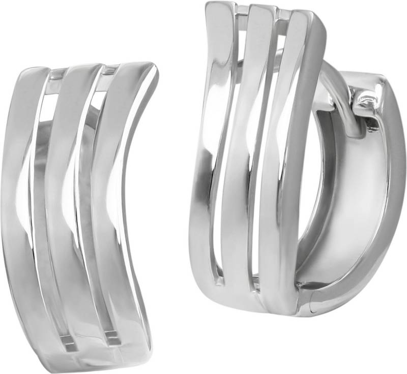 SilberDream Paar Creolen SilberDream Creole Welle 925 Sterling (Creolen), Damen Creolen Welle aus 925 Sterling Silber, Farbe: silberfarben von SilberDream