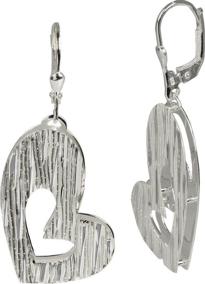 SilberDream Paar Ohrhänger SilberDream Ohrringe Damen-Schmuck 925er (Ohrhänger), Damen Ohrhänger Doppelherz aus 925 Sterling Silber, Farbe: silber von SilberDream